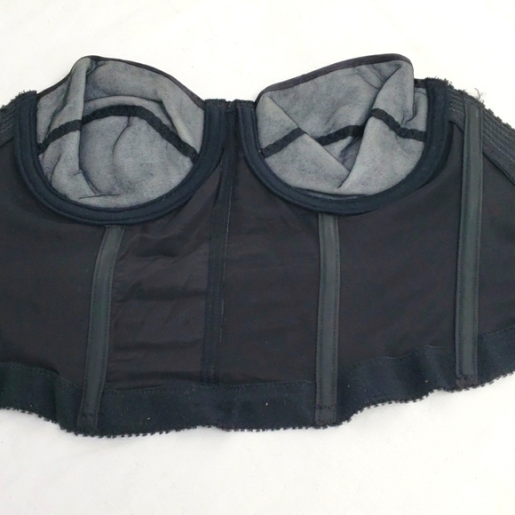 Vintage Y2K Vasserette 34B Low Back Strapless Bustier Black VGUC - Picture 6 of 11